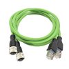 2 x PROFINET RJ45 (m) - M12 (f) D coded 1m adapter cable