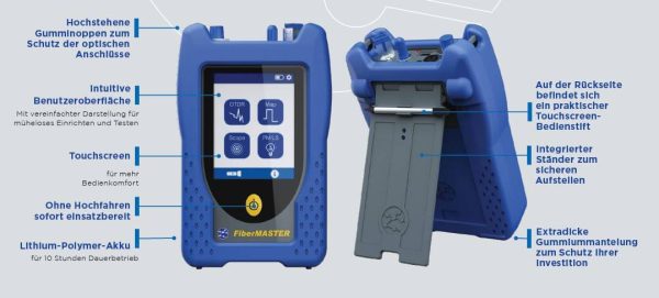 FiberMASTER Mid-range OTDR - Neu 9 Power Meter Light Source Fibre Master New