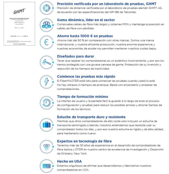FiberMASTER OTDR de gama media - NUEVO 3 Power Meter Light Source Fibre Master New
