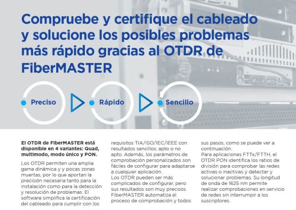 FiberMASTER OTDR de gama media - NUEVO 4 Power Meter Light Source Fibre Master New