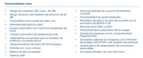 FiberMASTER OTDR de gama media - NUEVO 7 Power Meter Light Source Fibre Master New