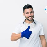 Worker giving thumbs up