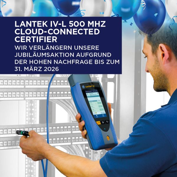 LanTEK IV-L 500MHz - Kabelzertifizierer nur für Kupferkabel (mit PL/CH Messadaptern)