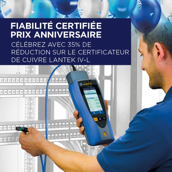 LanTEK IV-L 500 MHz - Certificateur cuivre uniquement (avec adaptateurs PL/CH)
