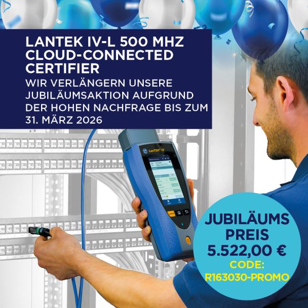 LanTEK IV-L 500MHz - Kabelzertifizierer nur für Kupferkabel (mit PL/CH Messadaptern)